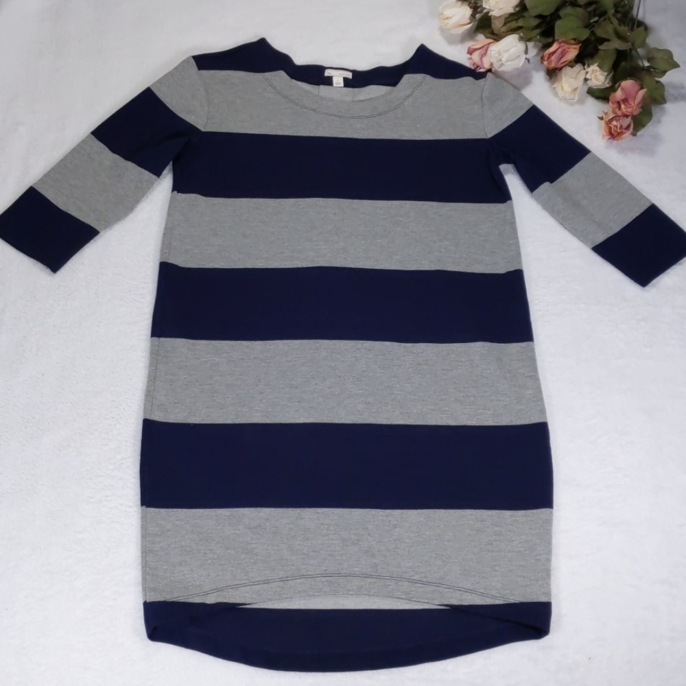 Gap Striped Shift Dress Size Small 3/4 Sleeve - Picture 4 of 8